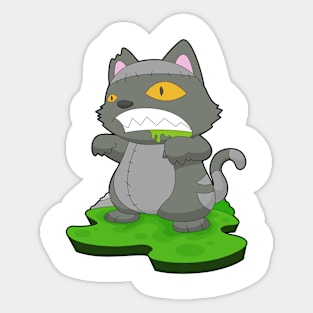 Cat Halloween Zombie Sticker